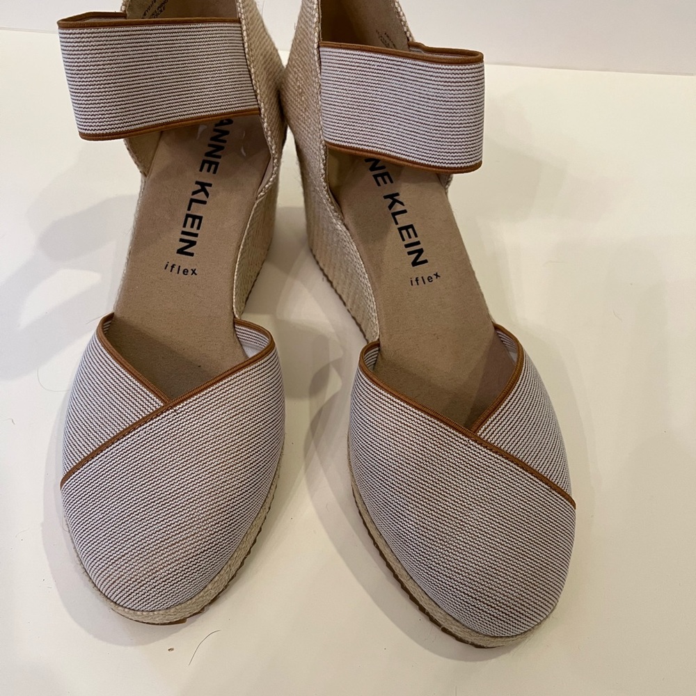 Anne Klein espadrille wedge sandals.